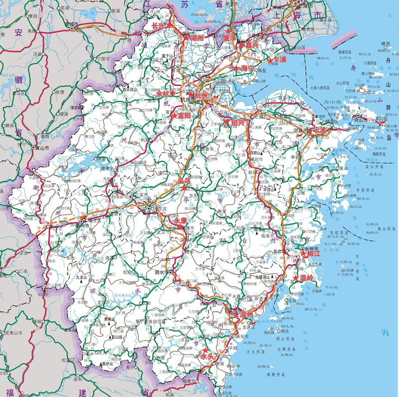江苏省扬州汽车运输集团公司 - 浙江营运线路图